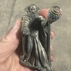 The Tudor Mint Pewter Fantasy   Legend Merlin  3 In  Tall  Crystal Ball