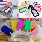 5 10pack Luggage Tags Travel Suitcase Bag Tag Name Address Id Plastic Labels Us 