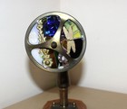 Vint  Corki Weeks Brass Kaleidoscope  dragonfly  W stand Signed Corki Weeks 1987