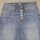 Trendy Wide Leg Crop Jeans Women 2 High Rise Button Fly Stretch Denim Boho
