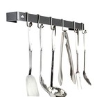  Handcrafted 24  Utensil Bar  6 Hooks  Graphite Wall Rack 