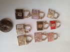 Silver Lot Of 9 Stamped 19 28mmdesigner Button Zipper Pull   Lv Button Charm 