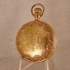 Antique Hampden 15j 10k Gold Filled Hunter Case Fancy Dial Great Pocket Watch