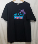 Vintage Miami Vice T Shirt - Rare Design - Palm Tree Black - Sz L 