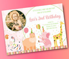 Birthday Invites  Printable Personalized   Invitation Digital   Animals Invites