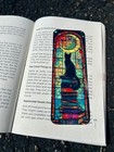 Book Stacked Black Cat Bookmark     Mysterious Feline Literary Magic  Perfect