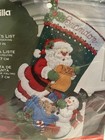 Bucilla Felt Stocking Santa s List 86360 Applique Kit 18  2014 Usa