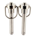 1 Pc Stainless Steel Ring Handle Locking Pin Ball Lock Pins L 1 In  Silver