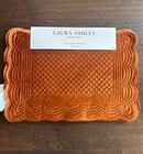 Laura Ashley Set Of 4 Quilted Velvet Placemats New Scalloped Burnt Orange  Fall