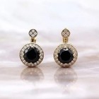 3ct Round Cut Black Lab Created Women s Hoop Earring 14k Rose Gold Plated