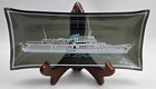 Vintage Ms Aurora West Line Polar Star Cruise Ship Liner 1967 Smoke Glass Tray
