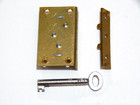 Drawer Door Lock With 2 Key Half Mortise For Chest Or Lid Brass And Steel With