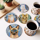 Diamond Painting Coasters  8 Pcs Diamond Art Coasters With Holder  5d Gem Cat