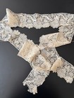 Antique  Lace -circa 1880   s  Fine Long  Brussels Lace Scalloped Lace 