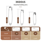 Xkdous Safety Pins  150 Pcs Safety Pins Assorted  3 Different Sizes Silver Sa   