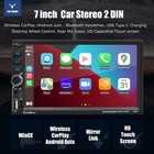 7 Inches Double 2 Din Car Stereo Radio Wireless Carplay Type-c Backup Camera mic