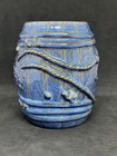 Tonga Hut Rum Barrel Tiki Mug Tiki Bar Blue Splatter Glaze Palm Springs New