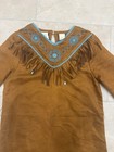 Native American Indian Girl s Costume Faux Suede Beaded Dress Size Small  6 8 