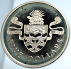 1978 Cayman Islands W Uk Queen Elizabeth Ii Proof Silver  5 Coin 25th I103023