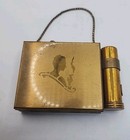 Vintage 1940 1950s Ladies Combination Cigarette Case  Lipstick    Powder Compact