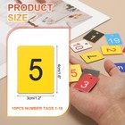 10pcs Rectangle Number Tags 1-10  3x4cm Plastic Number Key  Yellow