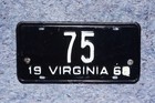 1968 Virginia License Plate Low   75