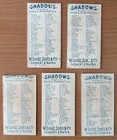 1889 N87 Duke s Cigarettes Tobacco Card Lot  5   shadows  Dog Jay Crow Lion Hen
