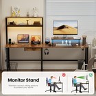 59 Inch Gaming Desk  with  led Lights   Monitor  stand  L Shaped  desk With Drawer