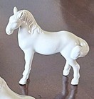 Vintage Set Of 5 Small White Porcelain Horses