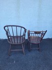 Late 18th Century Sack Back   Early 19th Century Birdcage Chairs-original Paint