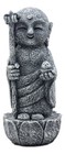 Lucky Japanese Jizo Monk Holding Staff   Jewel Figurine 5 h Bodhisattva Buddha