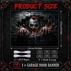 7x8 Ft Halloween Garage Door Cover Evil Clown Breaking Through Brick Wall Garage
