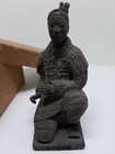 Antique Asian Hand Made Stamped Black Terracotta Warrior In The Box C14
