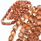 Faceted Pink Czech Glass Domed Oval Beads  available In 2 Options   pcg36 