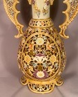 Antique 19th Century Zslonay Pierced Floral Vase 