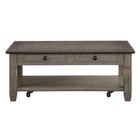 Pemberly Row 2-drawer Wood Coffee Table With Shelf In Brown And Antique Gray