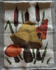 Vintage 70s Mushroom Latch Hook Completed Rug Tapestry Wall Hanging Pillow 20x28