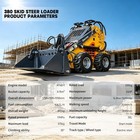 24hp Mini Wheel Skid Steer Loader Standing 4-in-1 Bucket Epa Gas  3-stage Pump