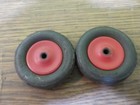 Vintage Wyandotte Truck Set Of 2 Tires And 2 Red Wood Wheels For Parts
