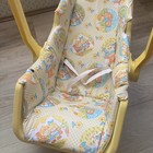 Vintage Kolcraft Doll Cradle Rocking Carrier Yellow Floral Plastic Baby Toy 80s