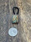 Native American Navajo Handmade Sterling Silver Royston Turquoise Hair Tie