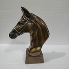 Horse Head Metal Statue Book Shelf Decoration Figurine Bronze Finish 9 Inches