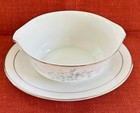 Noritake Carolyn 2693 Fine China Gravy Boat With Attached Underplate Mint