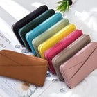 Genuine Leather Women s Long Clutch Zip Around Wallet Rfid Blocking Card Holder