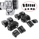 Black Hand Control Switch Button Caps Fit For Harley Street Electra Glide 96-13