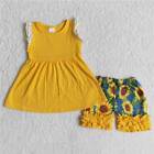 Toddler Baby Girls Summer Teal Tank Top Ruffle Shorts Boutique Outfit
