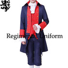 Revolutionary War Jacket 18th Century Colonial Costume Men Navy Blue Wool Coat
