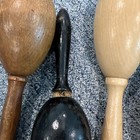 Vintage Lot Of 4 Wooden Darning Eggs Antique Sewing Tools   black   Natural Wood
