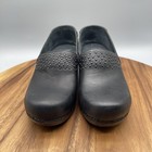 Dansko Shoes Womens 7 5   38 Black Leather Comfort Slip On Clogs Work Nursing