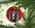 Belgian Sheepdog Red Green Snowflakes Christmas Tree Ornament Sc9438-co1